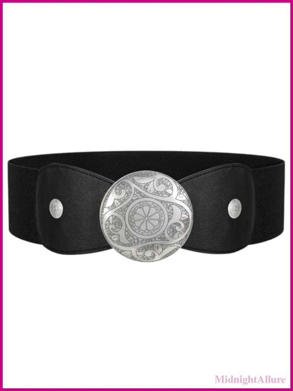 Women Wide Elastic Stretch Belt Western Buckle Dress Waist Belt